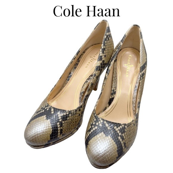 Cole Haan • Chelsea Platform Heels • Python • 7 US • EUC • Dust Bag + Heel Tips - Picture 1 of 16